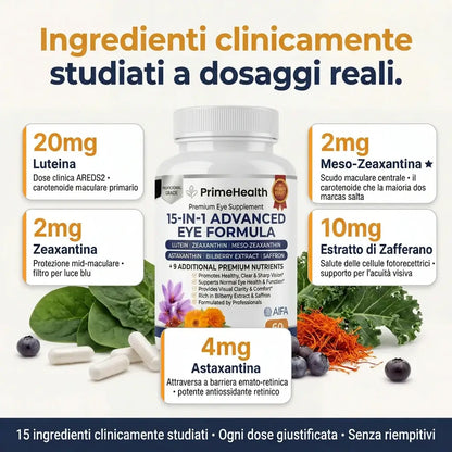 PrimeHealth Formula Avanzata per gli Occhi 15 in 1