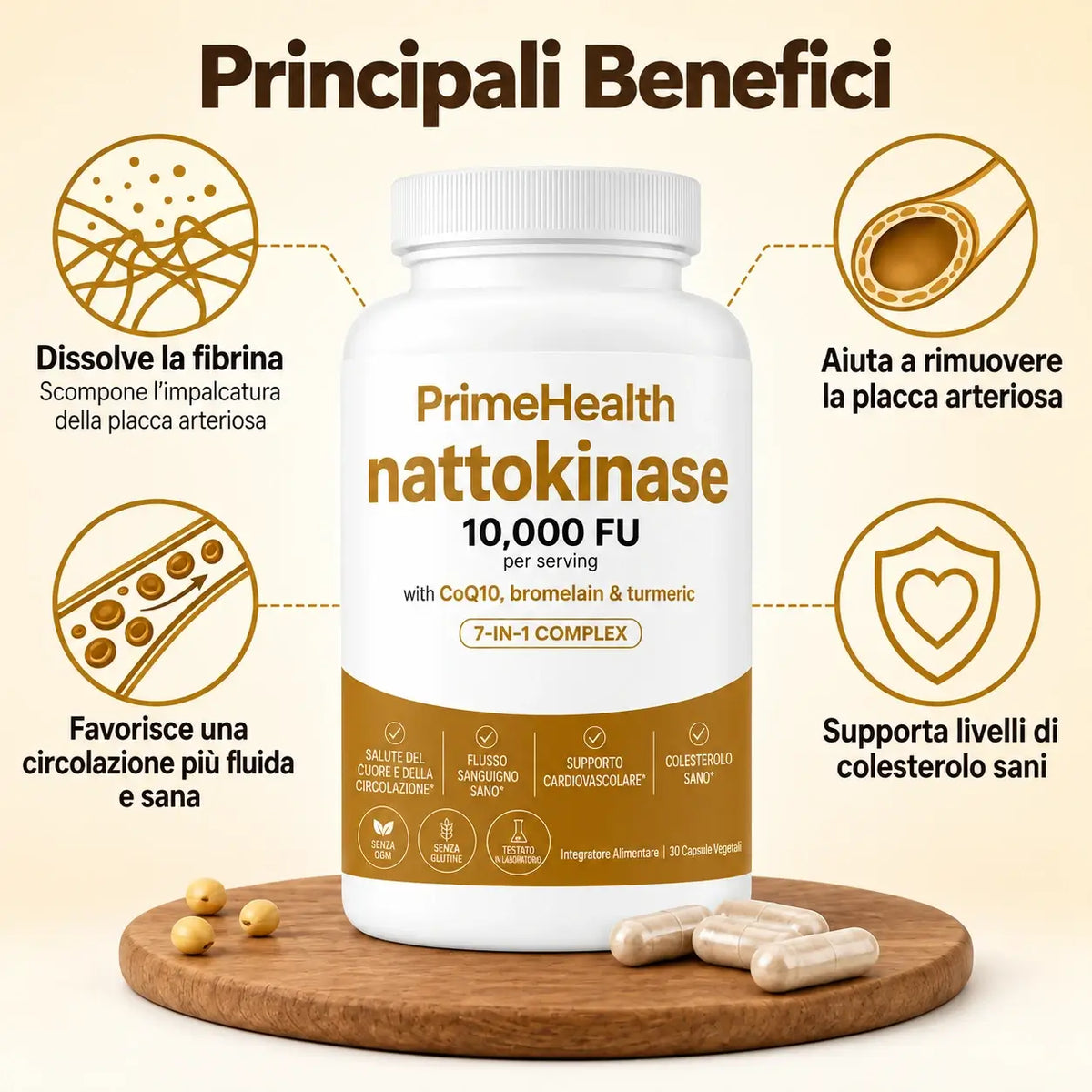 Nattokinasi alla massima potenza 10.000 FU — Supporto alla circolazione