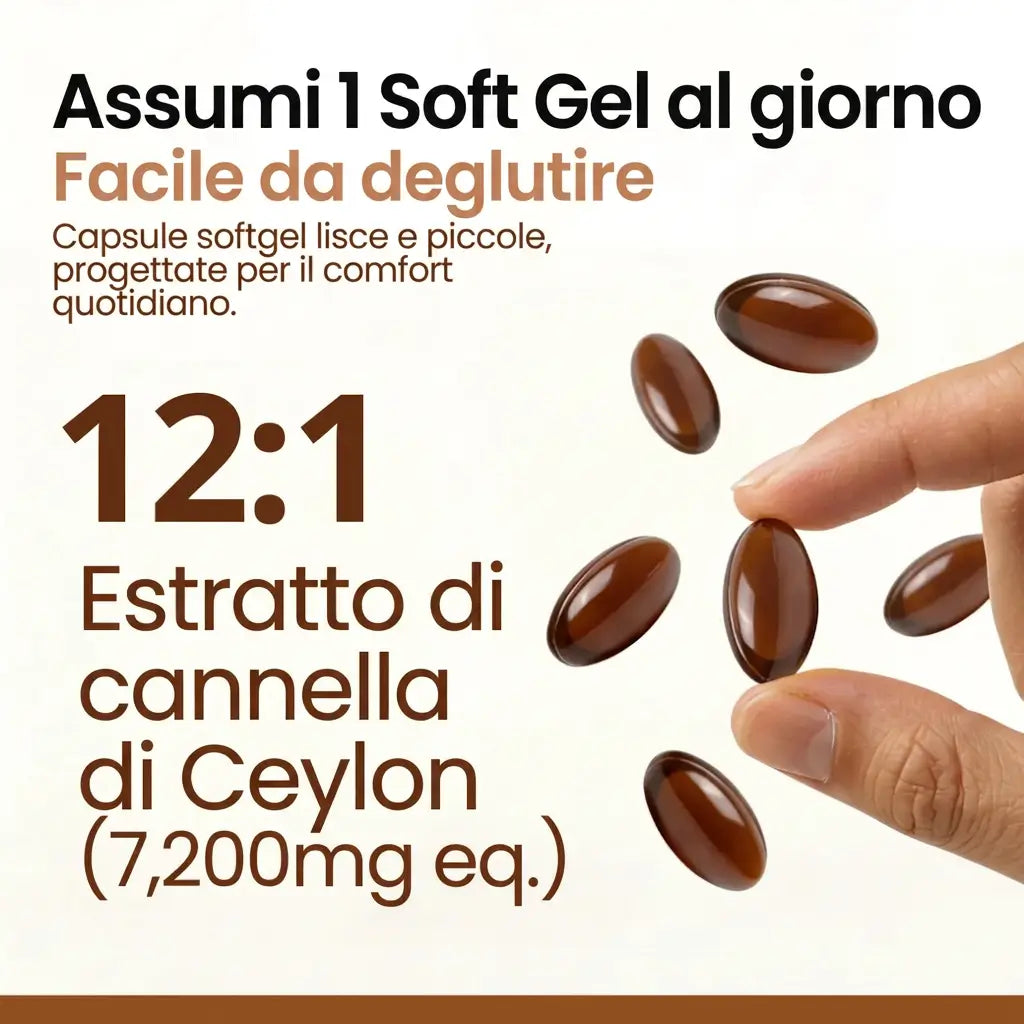 Cannella di Ceylon equivalente a 7200mg con Olio MCT