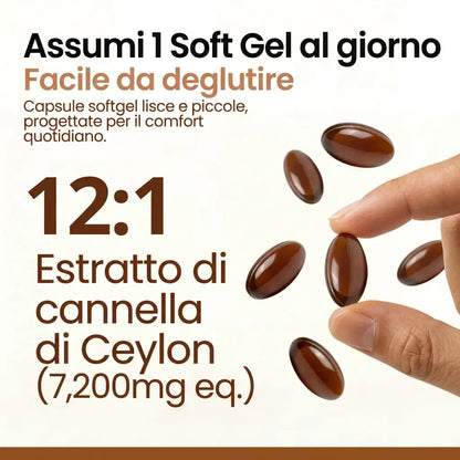 Cannella di Ceylon equivalente a 7200mg con Olio MCT
