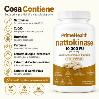 Nattokinasi alla massima potenza 10.000 FU — Supporto alla circolazione