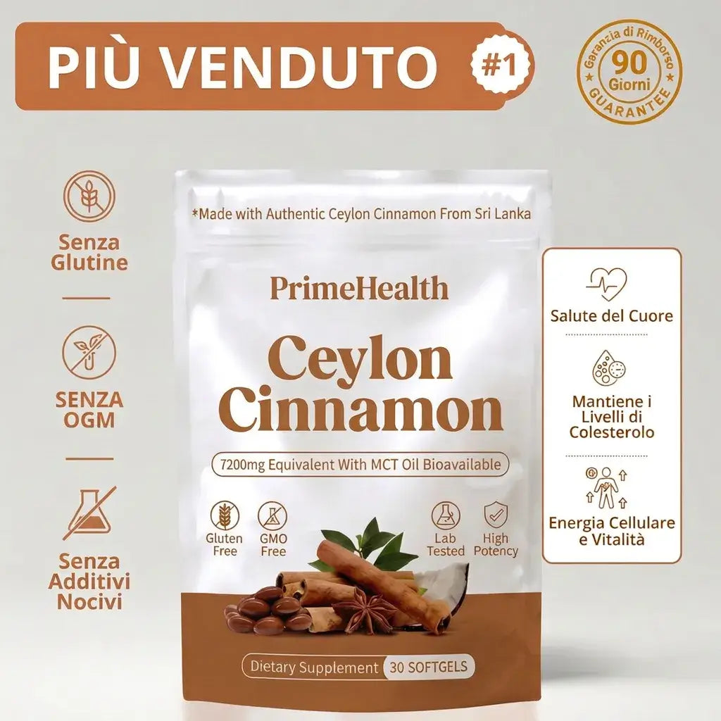 Cannella di Ceylon equivalente a 7200mg con Olio MCT